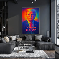 Donald Trump 45th President of the United States Neon Gradient Overlay Poster