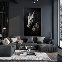 Striking Horse and Flowers Artistic Animal Poster PosterGoat