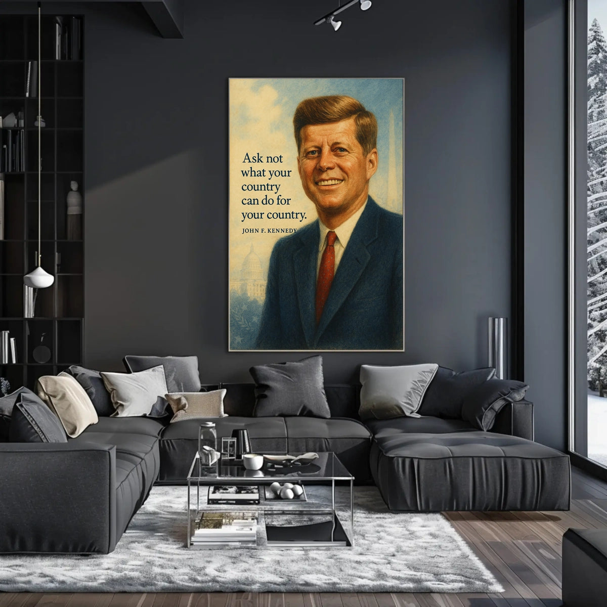 Vintage JFK Poster: Patriotic Inspiration and Civic Duty