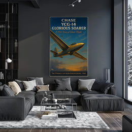 Chase YCG-14 Glider Aviation Vintage Engineering Poster