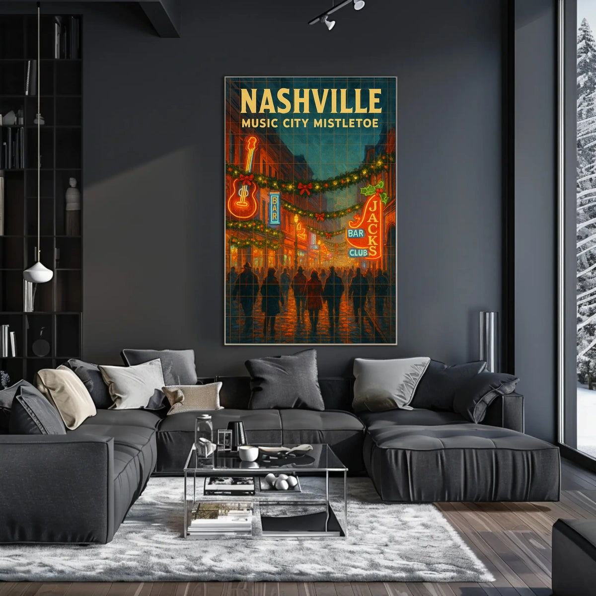 Nashville Music City Mistletoe Poster