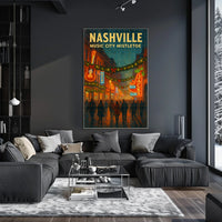 Nashville Music City Mistletoe Poster