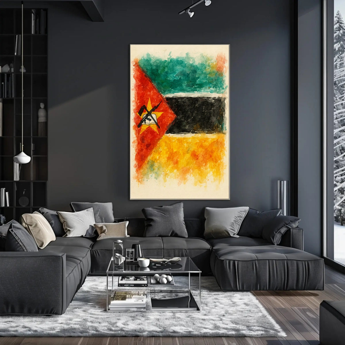 Mozambique Flag Artistic Poster