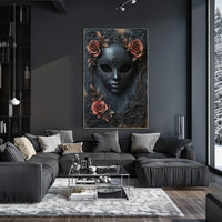 Ornate Black Mask Gothic Artistry Cultural Heritage Poster