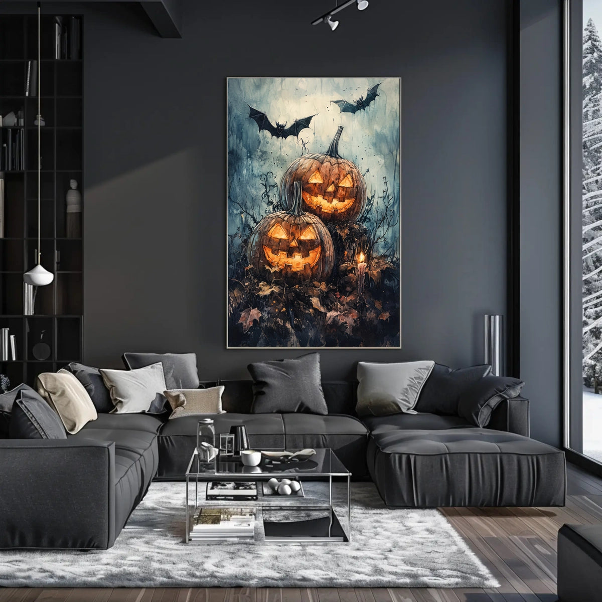 Halloween Pumpkin Glow: Abstract, Artistic, or Pop Culture Poster