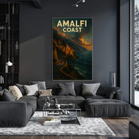 Amalfi Coast Poster Wall Art 18x24 Coastal Decor Print