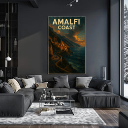 Amalfi Coast Poster Wall Art 18x24 Coastal Decor Print