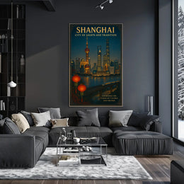 Shanghai City Of Lights And Tradition Poster