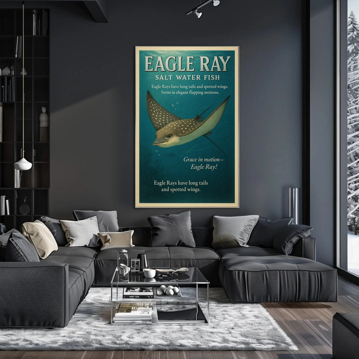 Grace in Motion Eagle Ray Poster