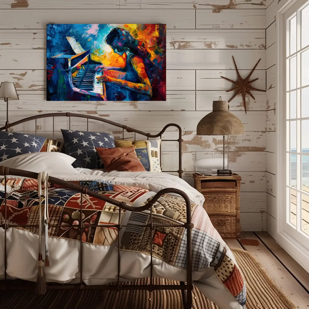 Passionate Piano Player Abstract Art Poster