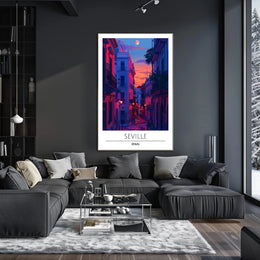 Seville Twilight Urban Escape Poster