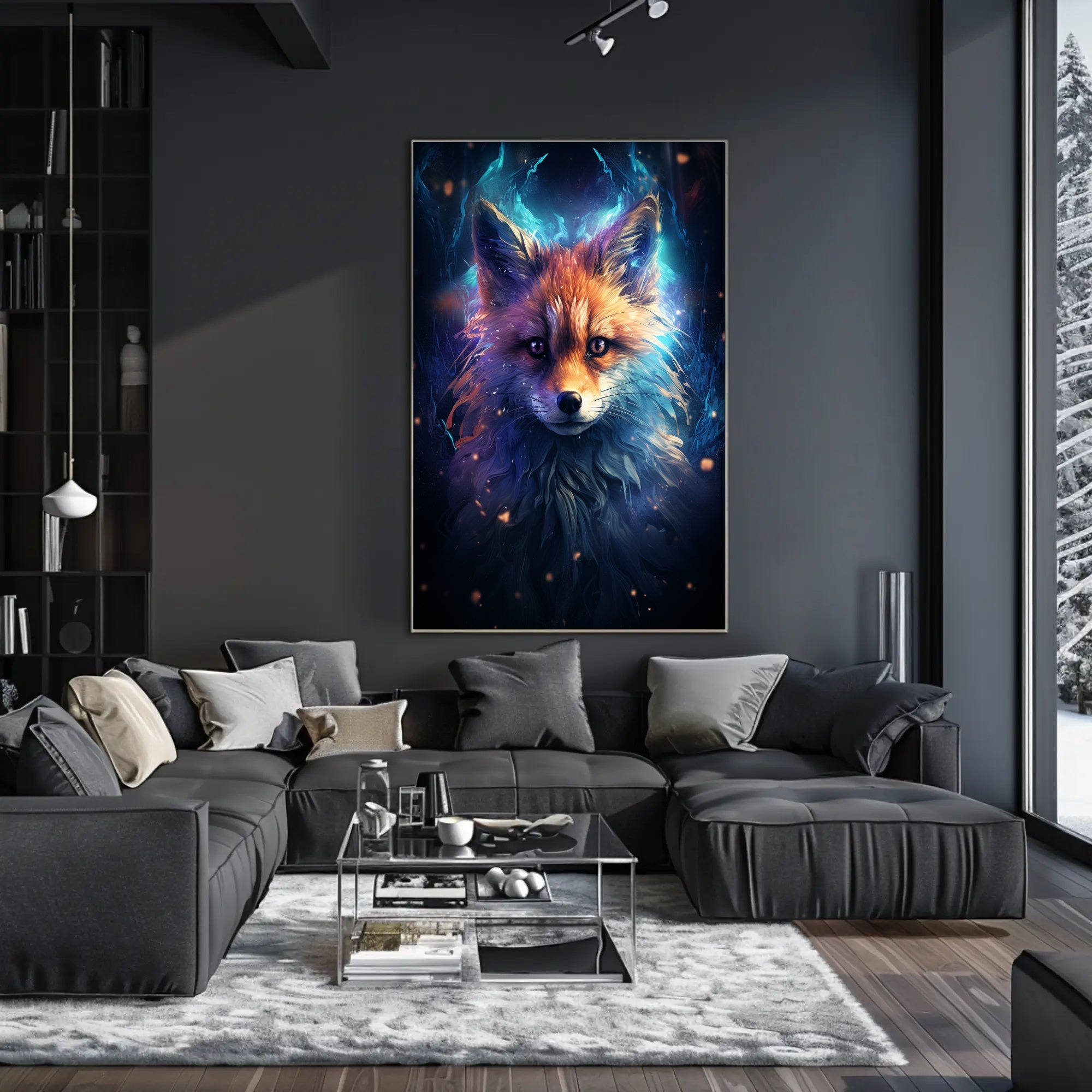Mystical Fox Portrait Poster PosterGoat