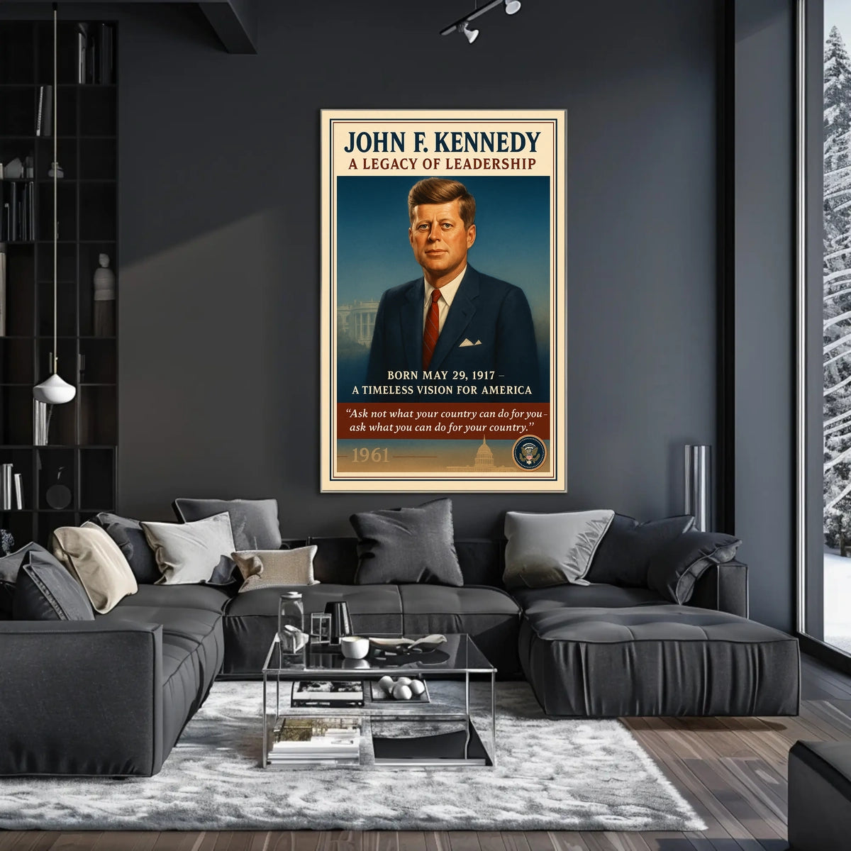 JFK Legacy Vintage Patriotic Poster for Inspiration