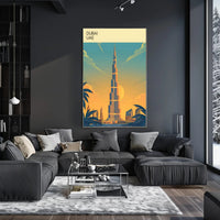 Dubai Skyline at Sunset Poster