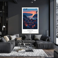 Bergen Sunset View Travel Poster