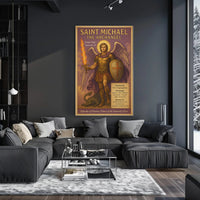 Saint Michael Archangel Vintage Inspirational Mythology Poster