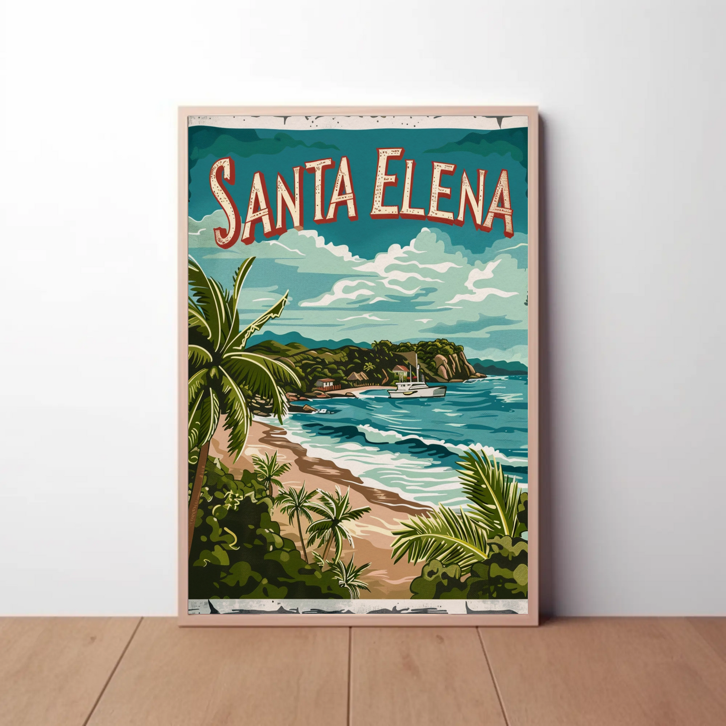 Santa Elena Mexico Beach Paradise Travel Poster