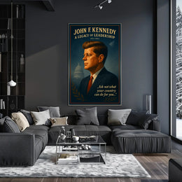 Patriotic Tribute Poster: Leadership and Inspiration Art