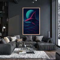 Moonlit Shark Poster