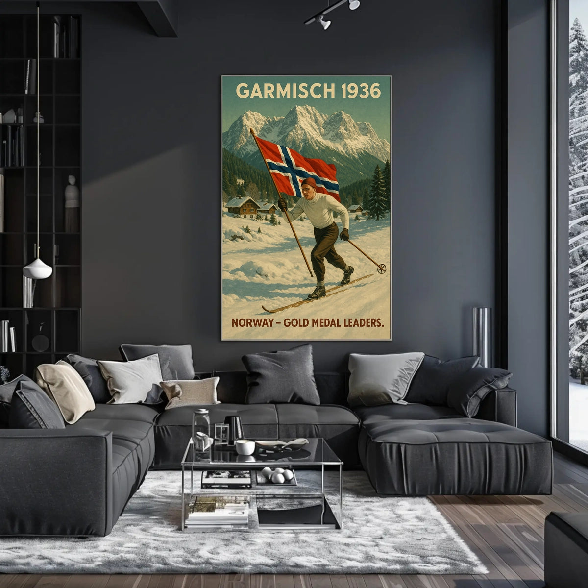 Garmisch 1936 NorwayS Skiing Triumph Poster