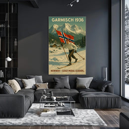 Garmisch 1936 NorwayS Skiing Triumph Poster