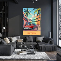 Classic Havana in Vibrant Streets: Travel Poster