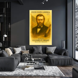 Ulysses S. Grant 18th President of the United States Vintage Watercolor Poster