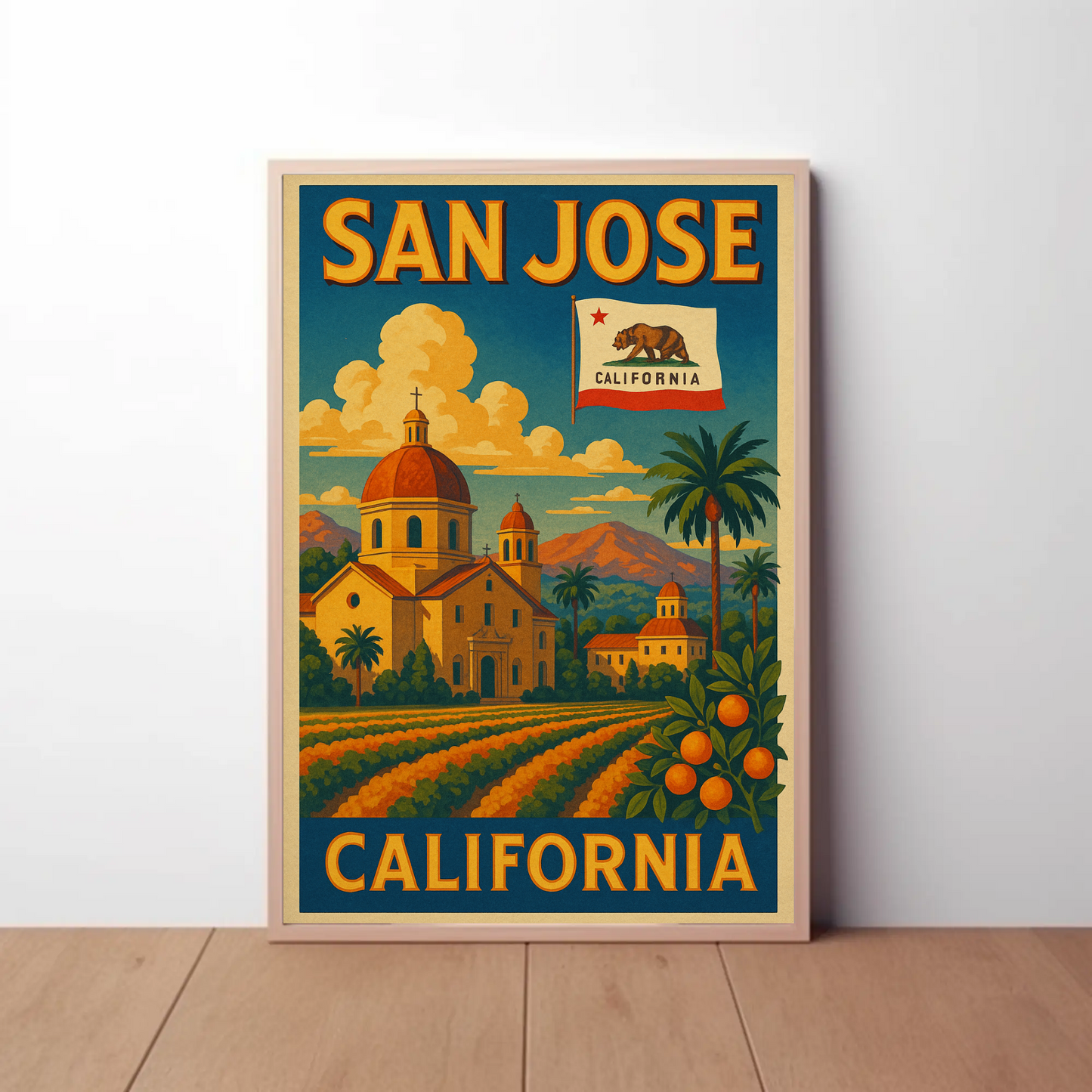 San Jose California Mission Travel Poster