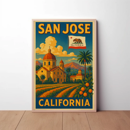 San Jose California Mission Travel Poster