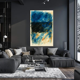 Abstract Blue And Black Composition Poster