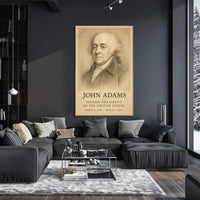 John Adams 2nd President Sketch Poster Art Print Decor PosterGoat