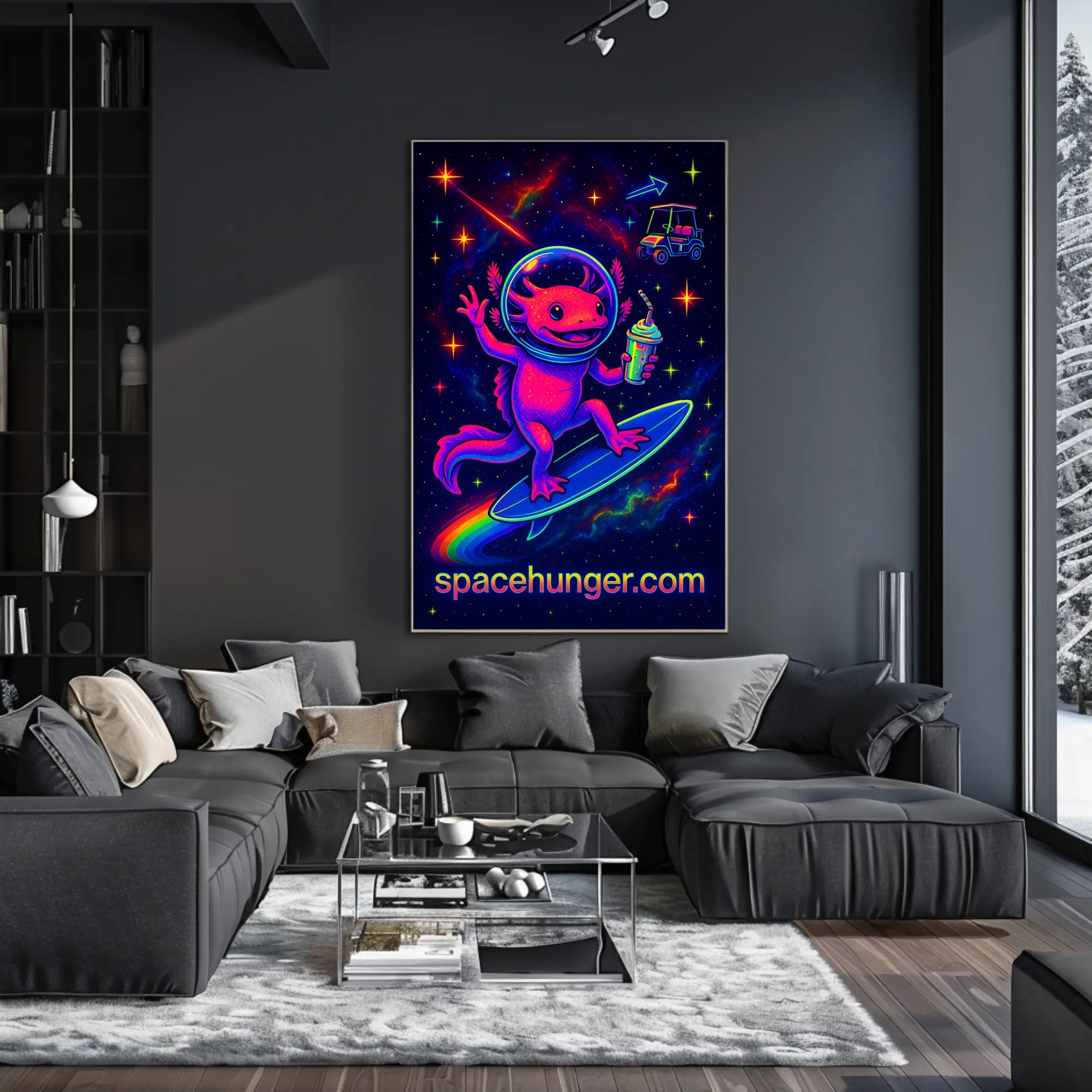 Axolotl Cosmic Adventure in Space or Astronomy Poster