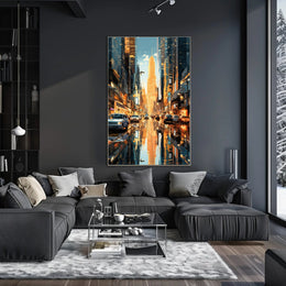Modern Cityscape Skyline: Urban Lifestyle Artistic Poster