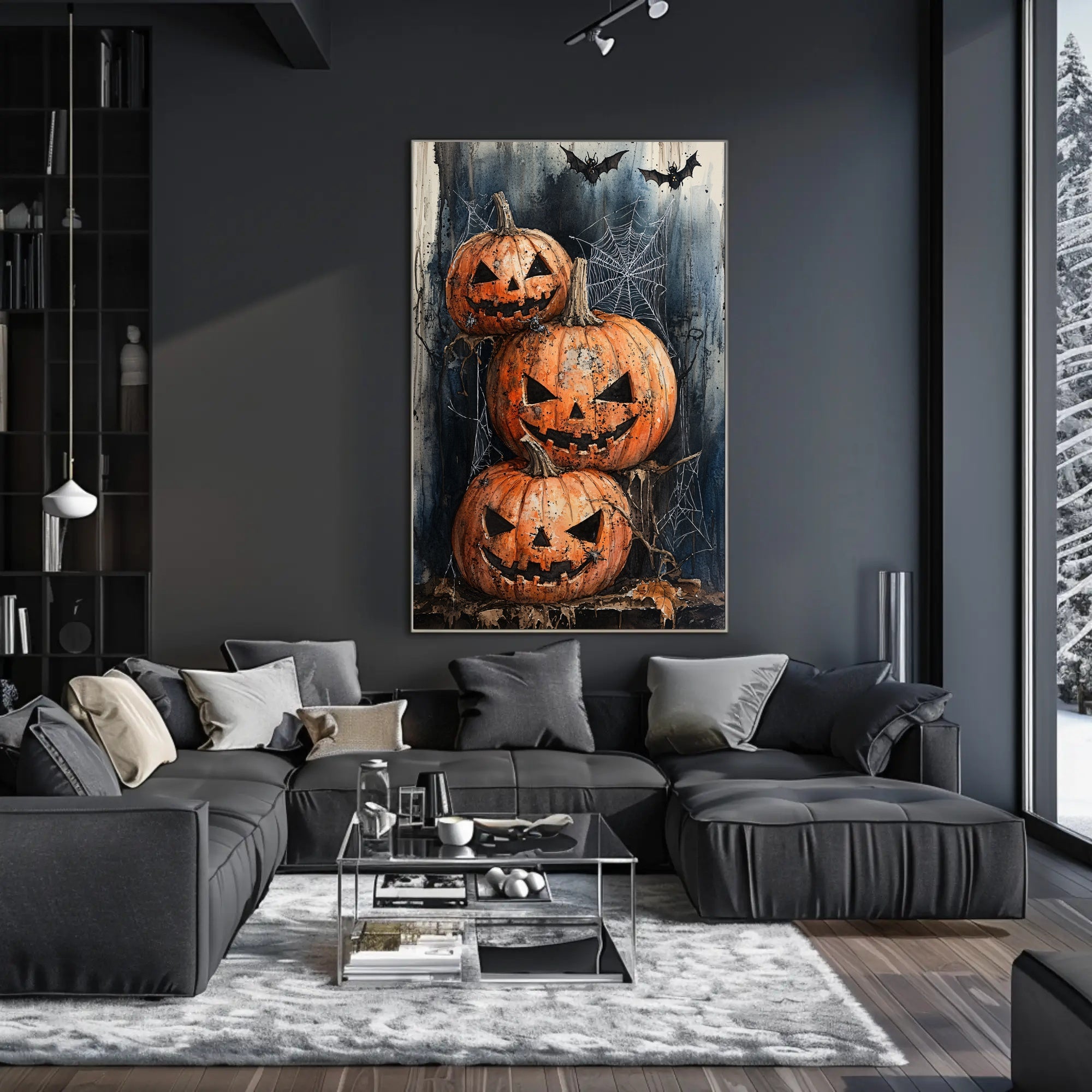 Haunted Halloween Pumpkins Poster