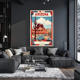 Arizona Desert Vintage Travel Poster