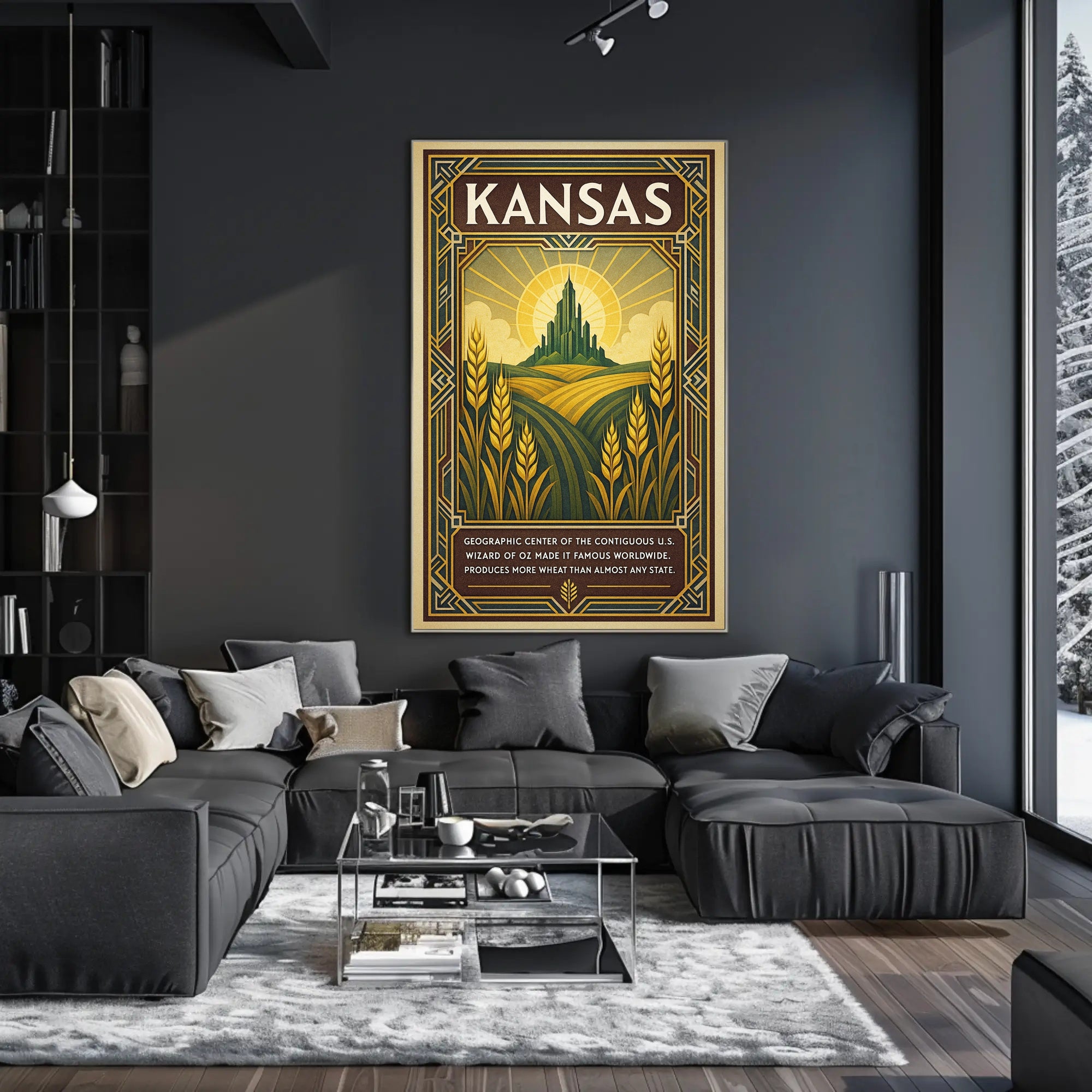Kansas Heart of America Poster PosterGoat