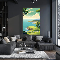 Cypress Point Coastal Golf Travel Poster
