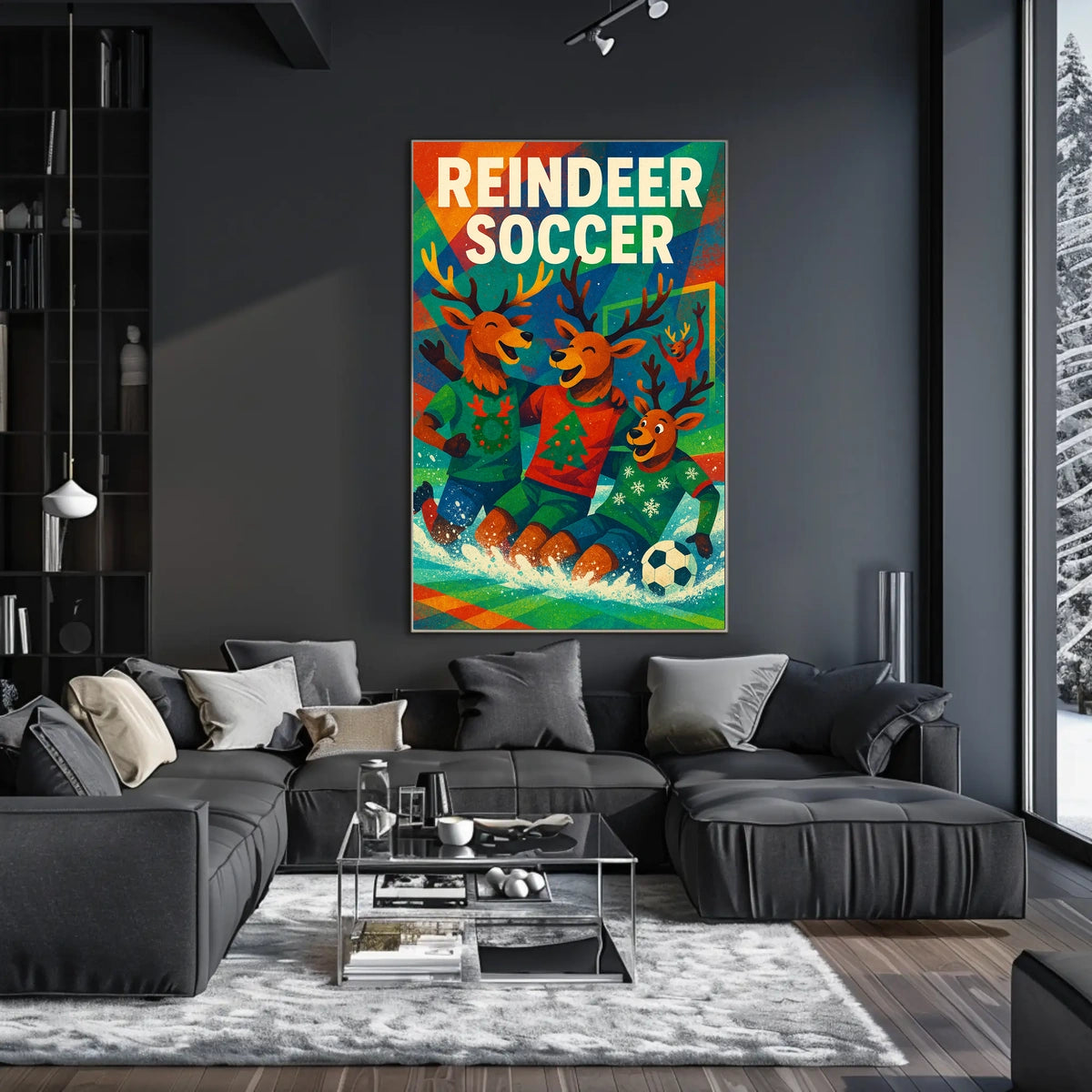 Reindeer Soccer Poster