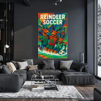 Reindeer Soccer Poster