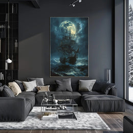 Moonlit Sailing Ship - Fantasy or Mythology Poster PosterGoat