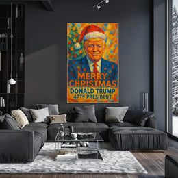 Donald Trump Christmas Stylized Portrait Political Poster
