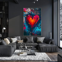 Heart Graffiti Art Poster for Urban Decor