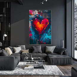 Heart Graffiti Art Poster for Urban Decor