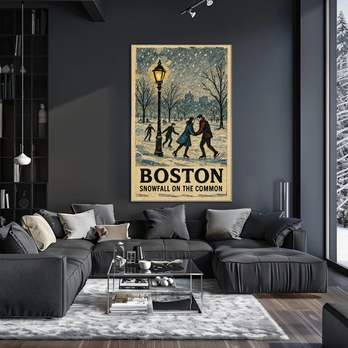 Boston Snowfall on the Common Poster