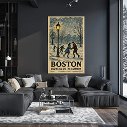 Boston Snowfall on the Common Poster