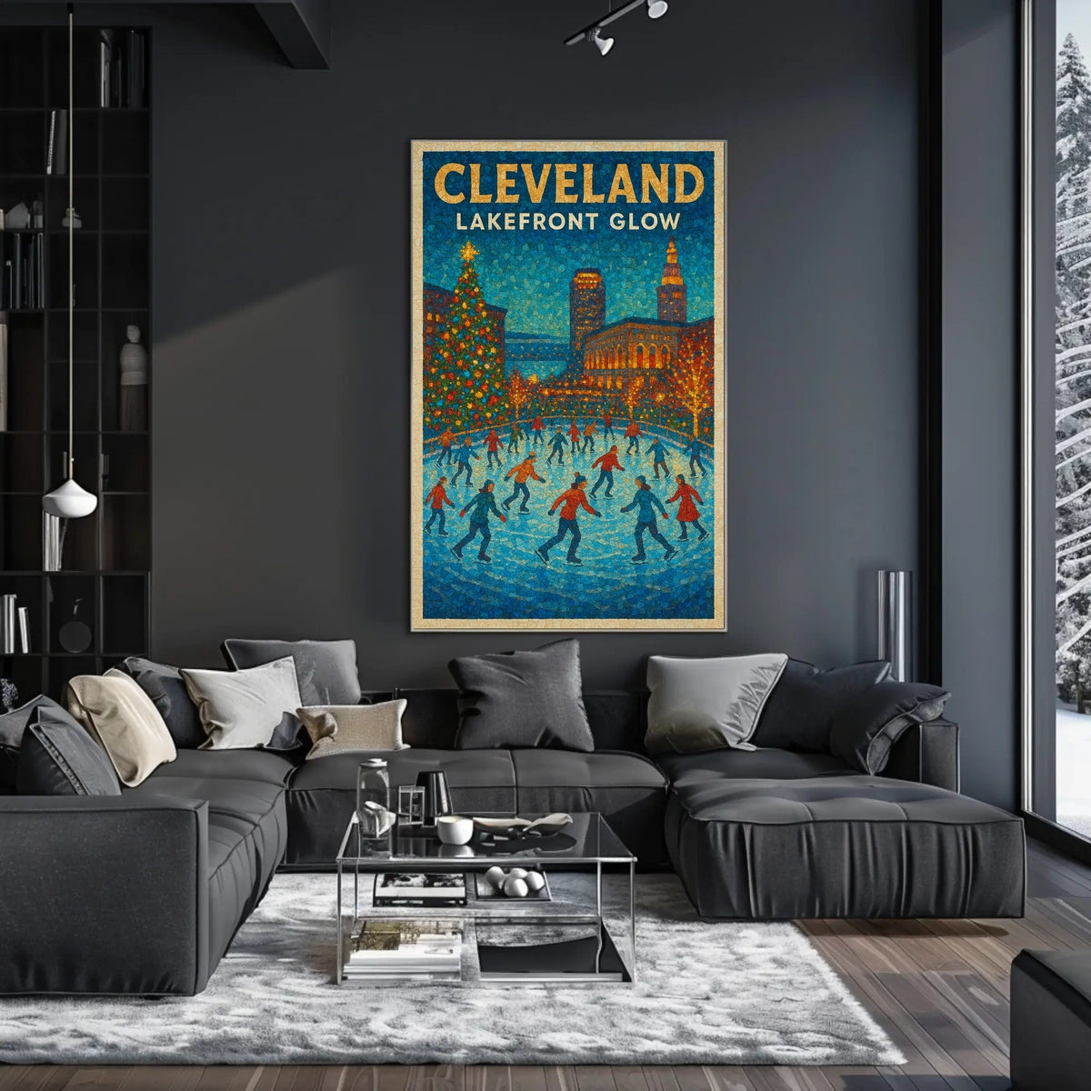 Cleveland Lakefront Glow Poster