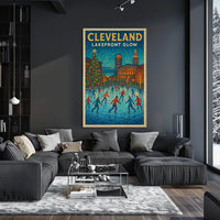 Cleveland Lakefront Glow Poster