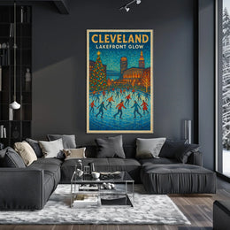 Cleveland Lakefront Glow Poster