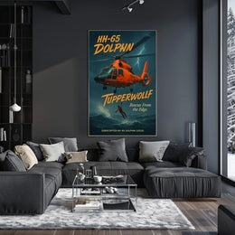 Eurocopter HH-65 Dolphin USCG Rescue Military Recruitment Poster