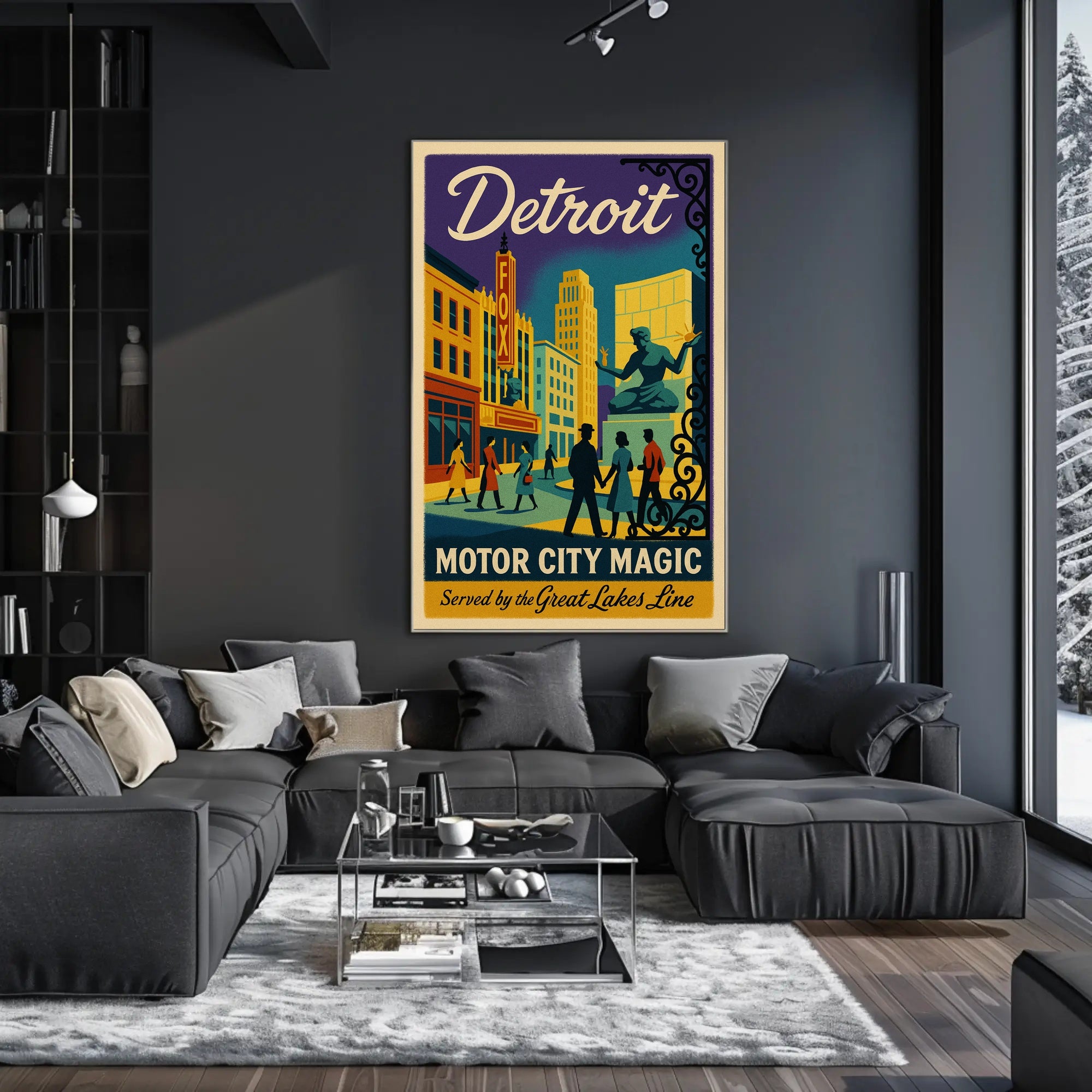 Motor City Magic: Vibrant Detroit Travel Poster